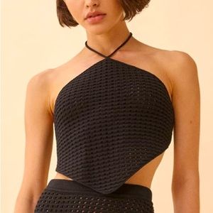 Reformation Crochet tie crop top